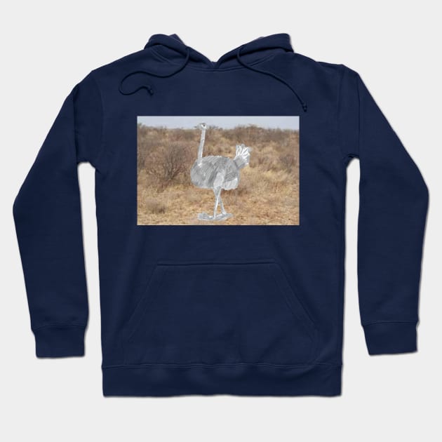 Nandu Ostrich Hoodie by Mila-Ola_Art